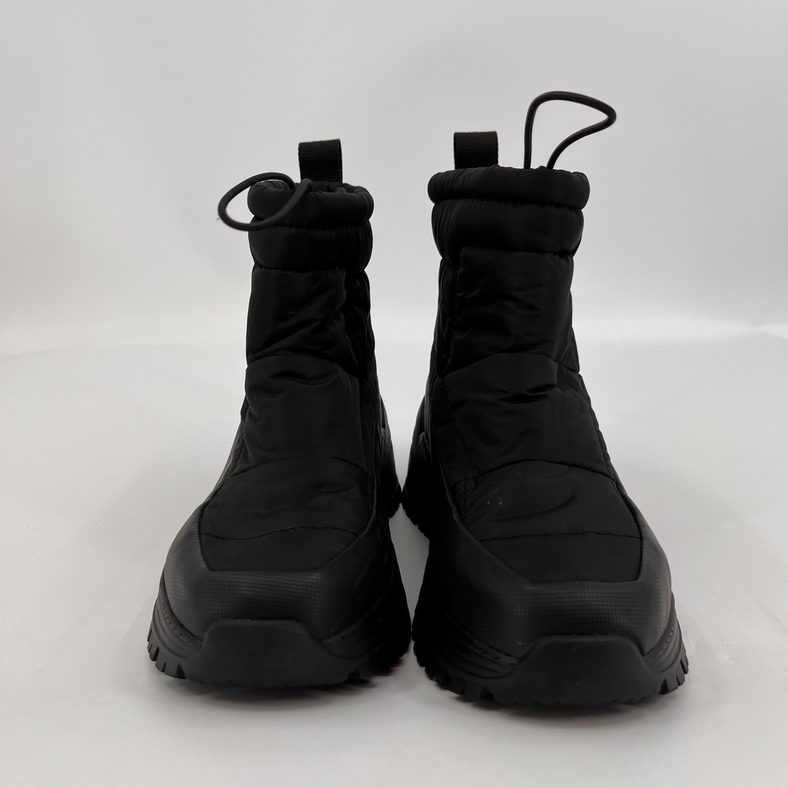 Calvin Klein Nelsa Ankle Boot Black Size 7.5 Synthetic Textile Lug Sole