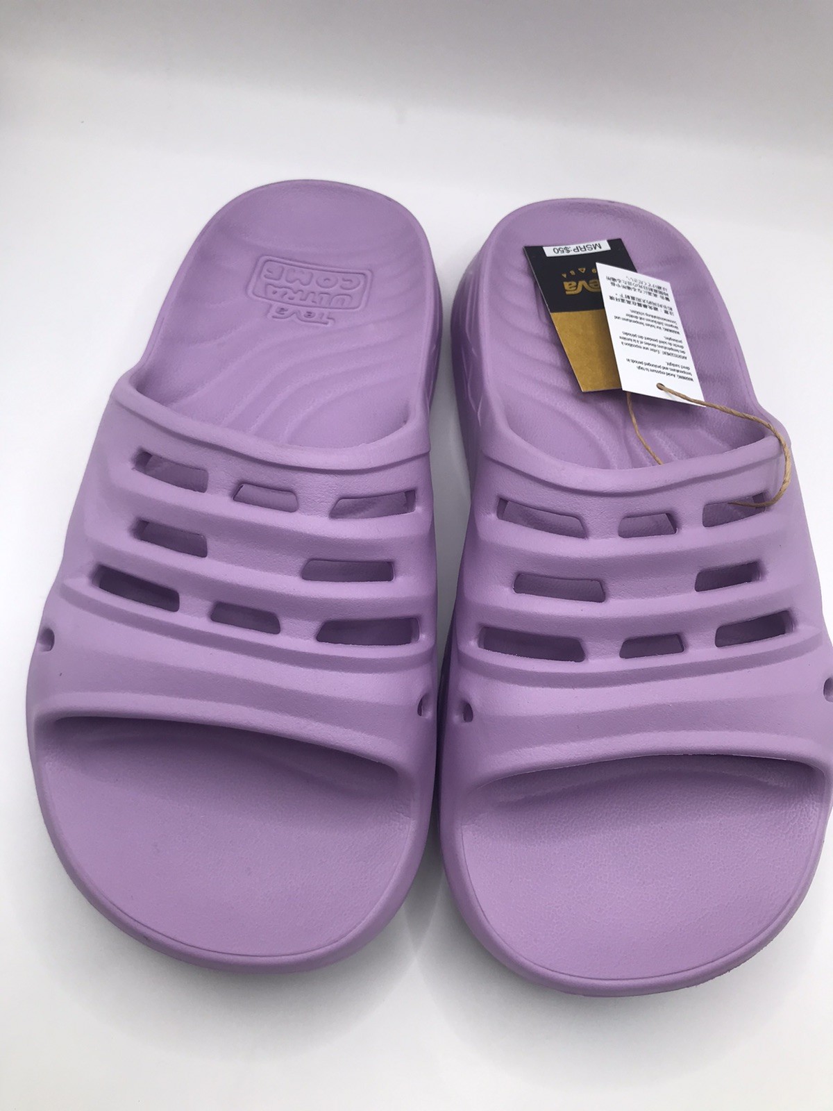 WOMEN’S TEVA LUPINE LILAC APRETRAIL RECOVERY SLIDE BEACH/POOL SANDAL SIZE 9 NWT
