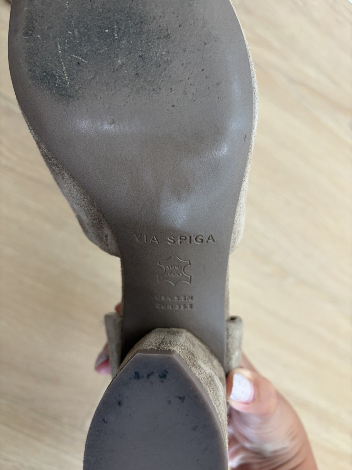 Via Spiga Women’s Suede Open Toe Sandal Size 5.5