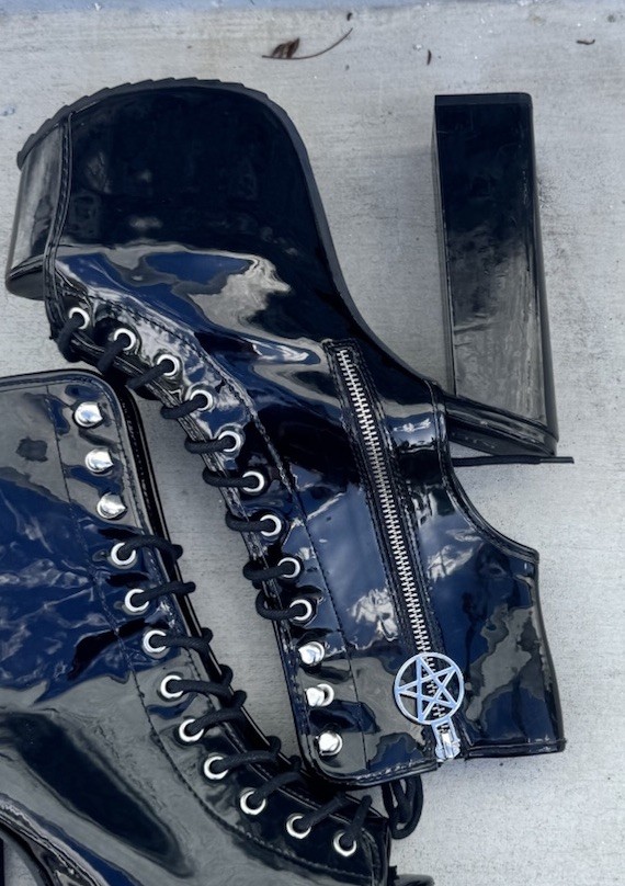 Killstar High gloss PVC Galactic Platform Heels Size 9