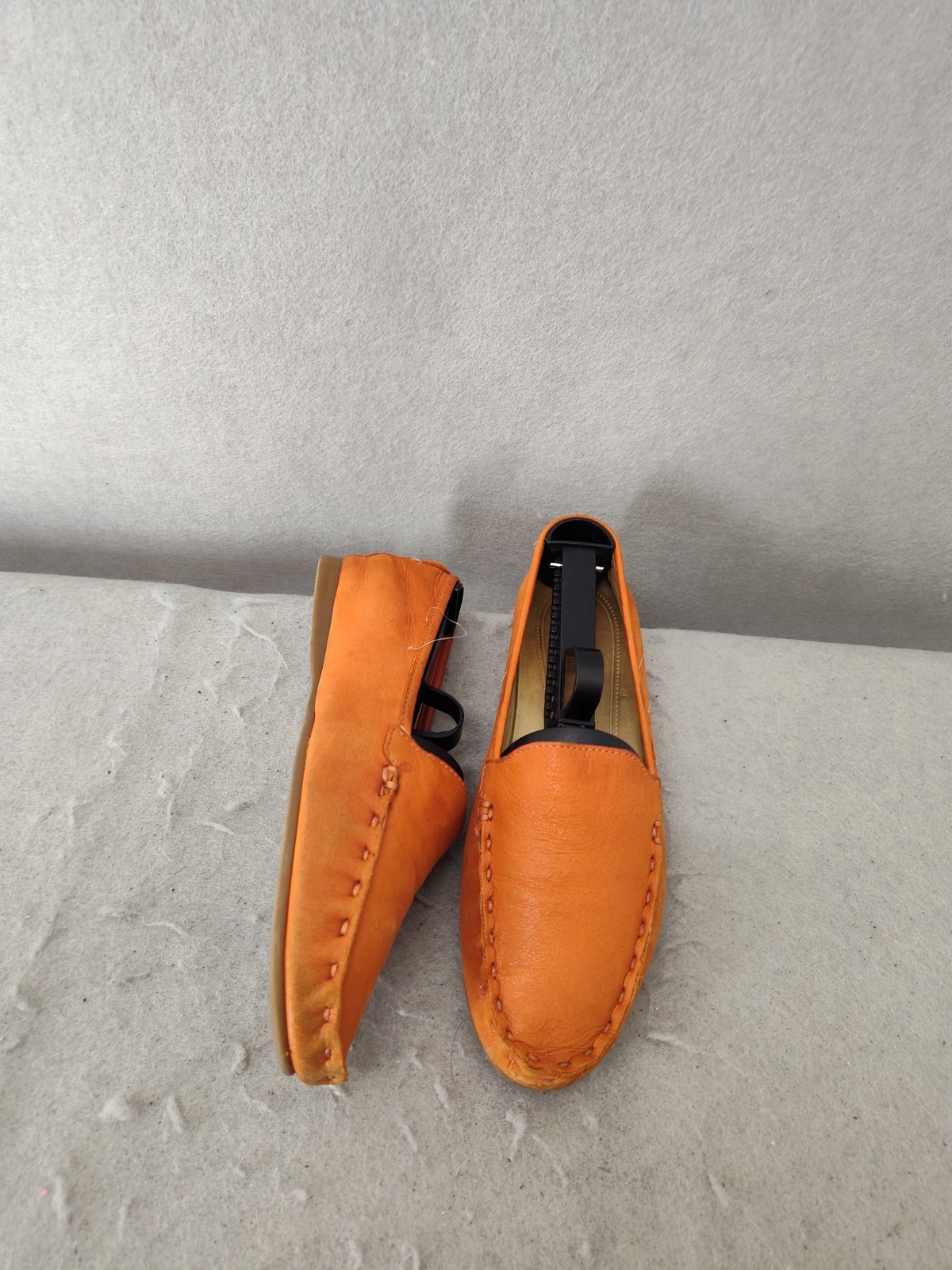Nurture Women Loafers 6.5 Orange Leather Slip On Flats Comfort Shoes Made Brazil