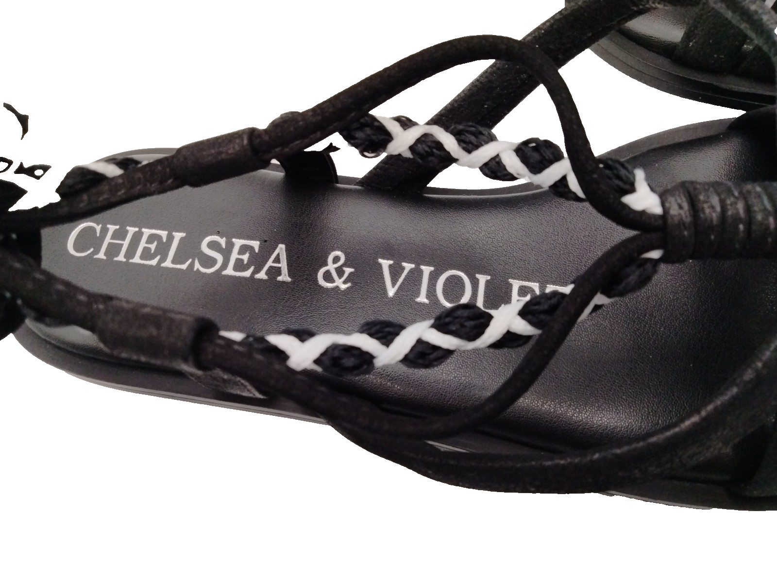 Chelsea & Violet Dahlia Black Lace Up Gladiator Sandals Women’s 7.5 Strappy