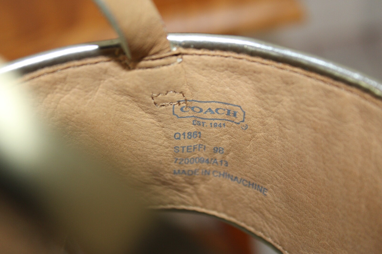 NWOT ~ Coach Steffi Heels Pump Slingback Shoes ~ Blue Tan Silver ~ Sz 9B ~ Q1861