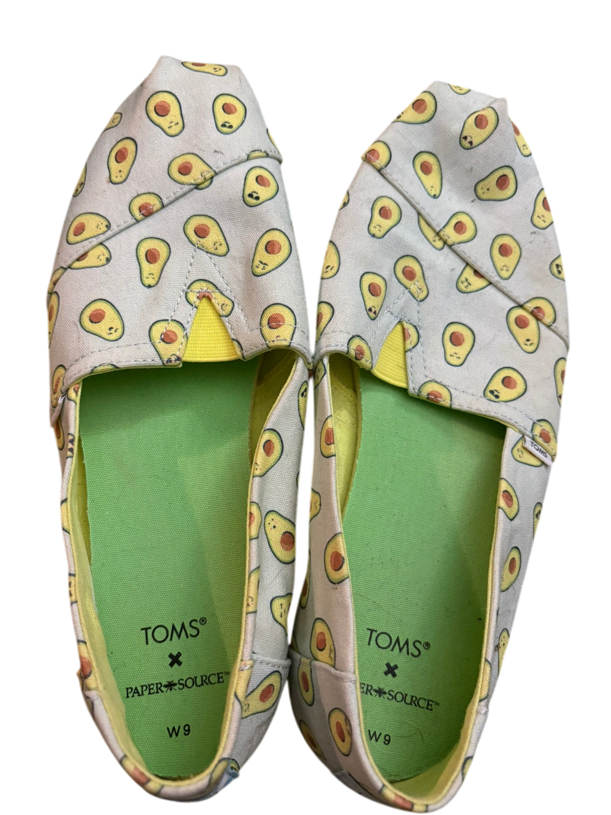 TOMS x Paper Source Alpargata Avocado Print Slip-On Shoes Women’s 9 Limited