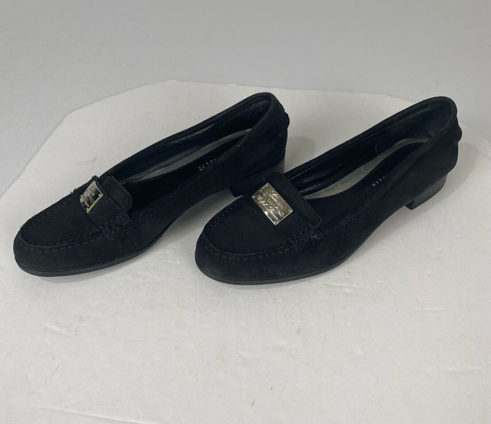 Lauren Ralph Lauren Shoes Womens size 10 B Leather Suede Black Loafer