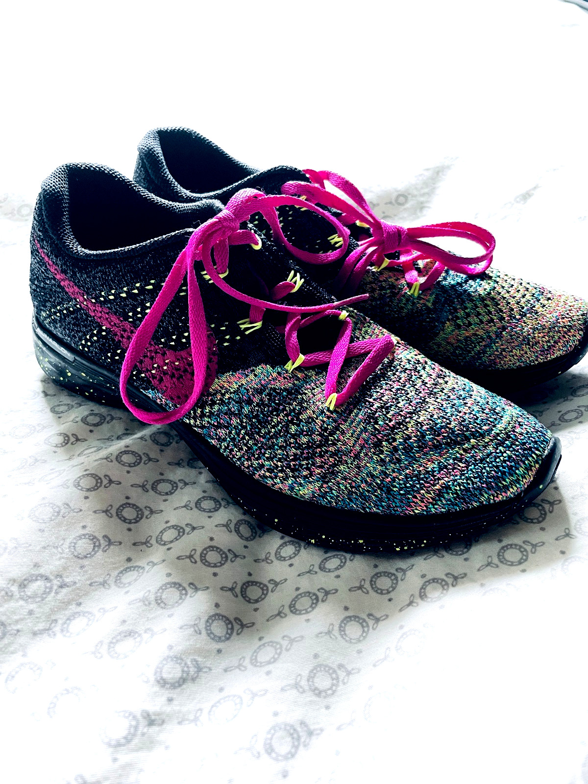 Nike Flyknit Lunar 3 Women’s Running Black Multicolor NIKE Id Factory Custom 9US