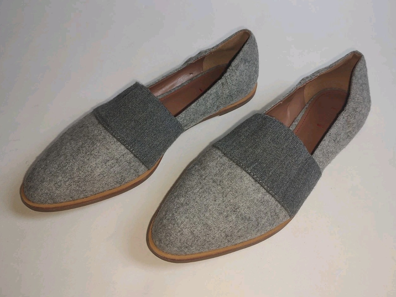 ED Ellen Degeneres Womens Karlin Grey Felted Wool Flats Shoes Slip On Shoes 8.5