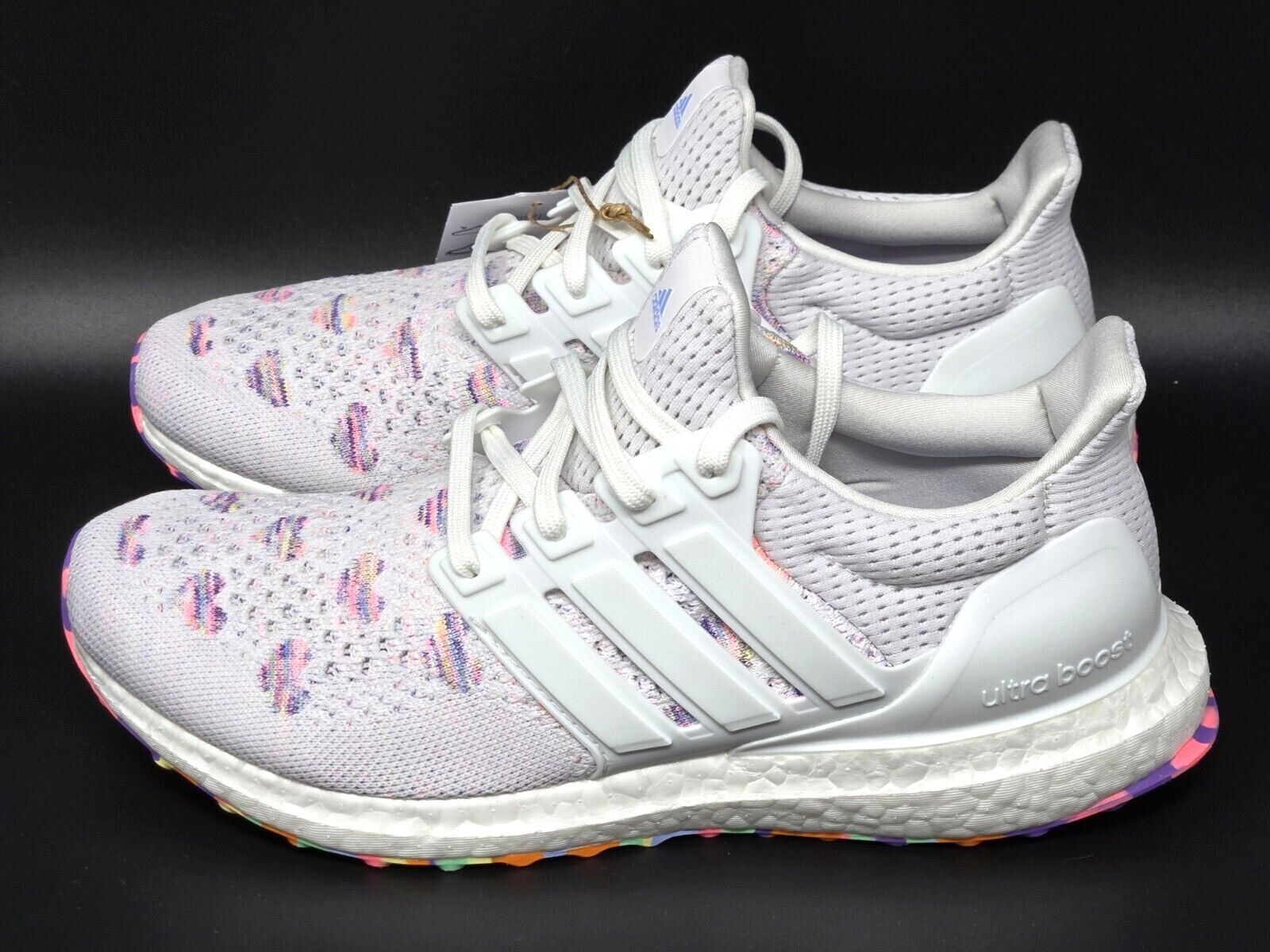 Adidas Womens Utraboost 1.0 Valentine’s Day Primeknit White Pink Black HQ3857