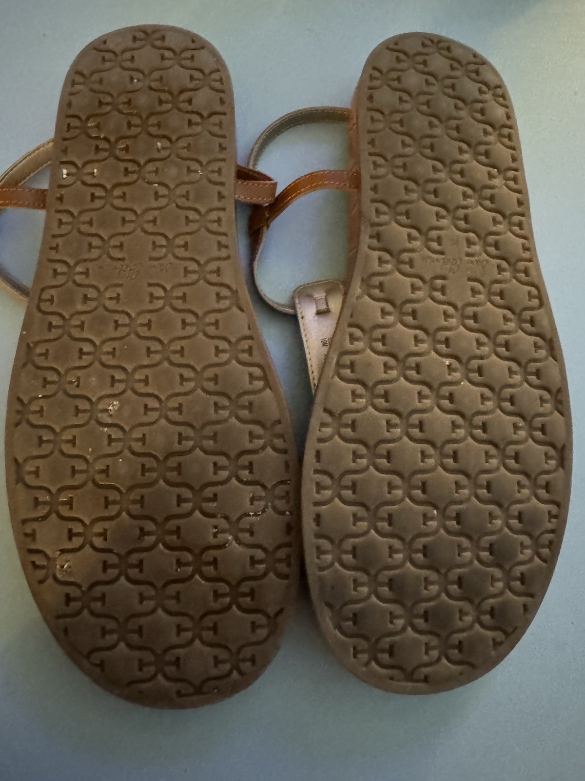 Sam Edelman Womens Brown Croc Embossed Leather Thong Sandals Buckle Logo 10
