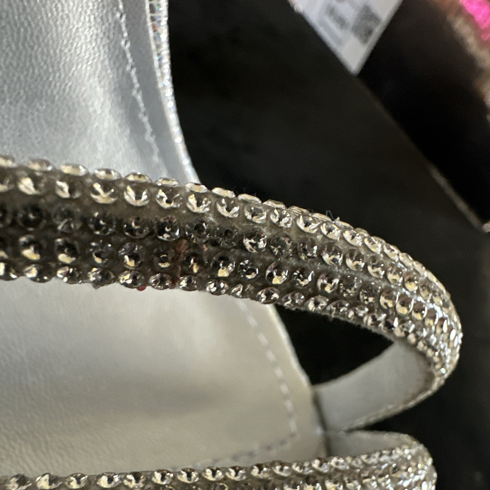 Cathy Din Diamonds Size 7.5 Rhinestone Strappy Sexy Platform Chunky Heels Kiera