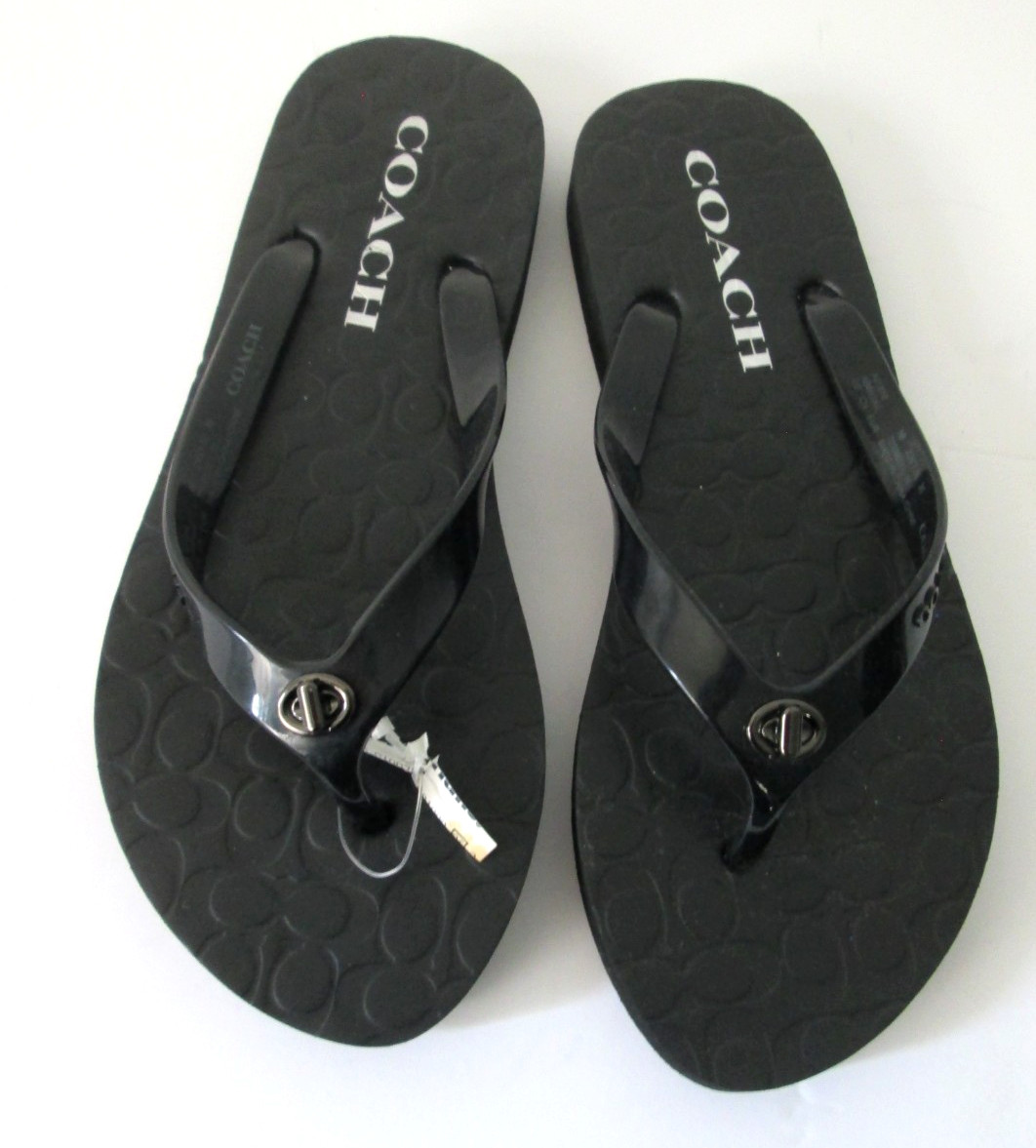 NEW Coach Abbigail Black Flip Flop Sandals Women’s EU 35/US Size 5