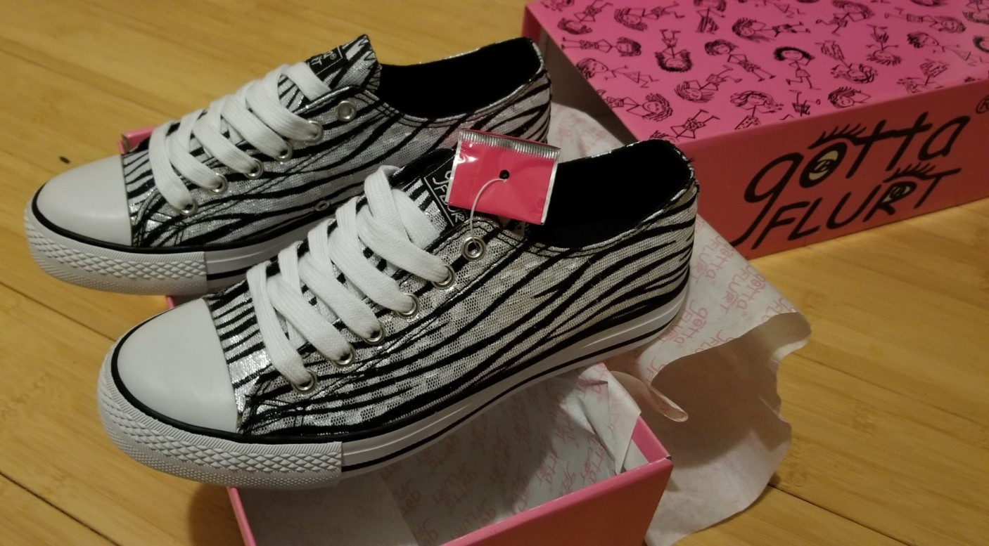 Gotta Flurt Sneakers NEW Sequin Zebra Print Super Cute-Actually New ! Never used