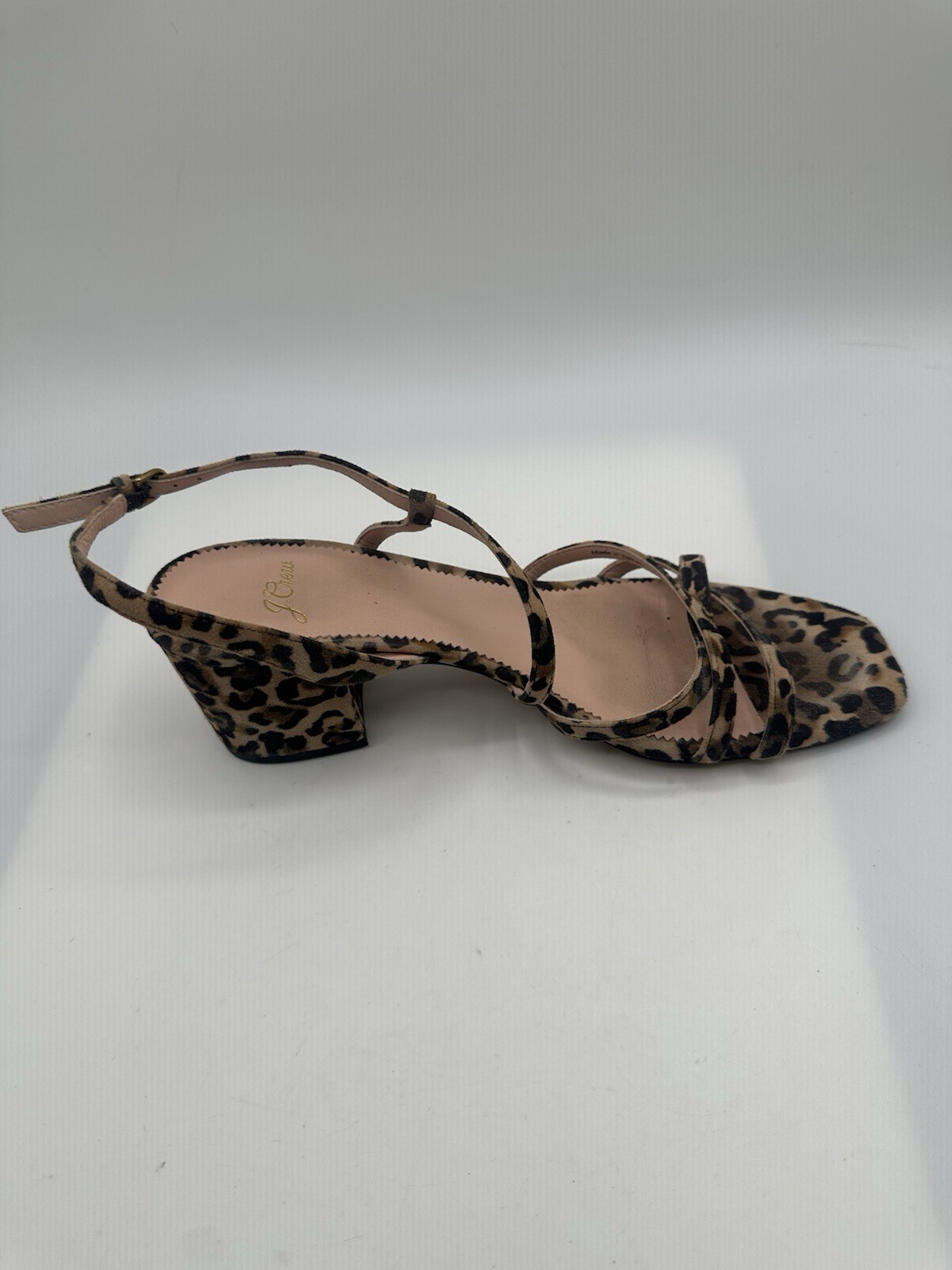 J. Crew Odette Block Heel Sandal Leopard Print Strappy Women Size 8.5
