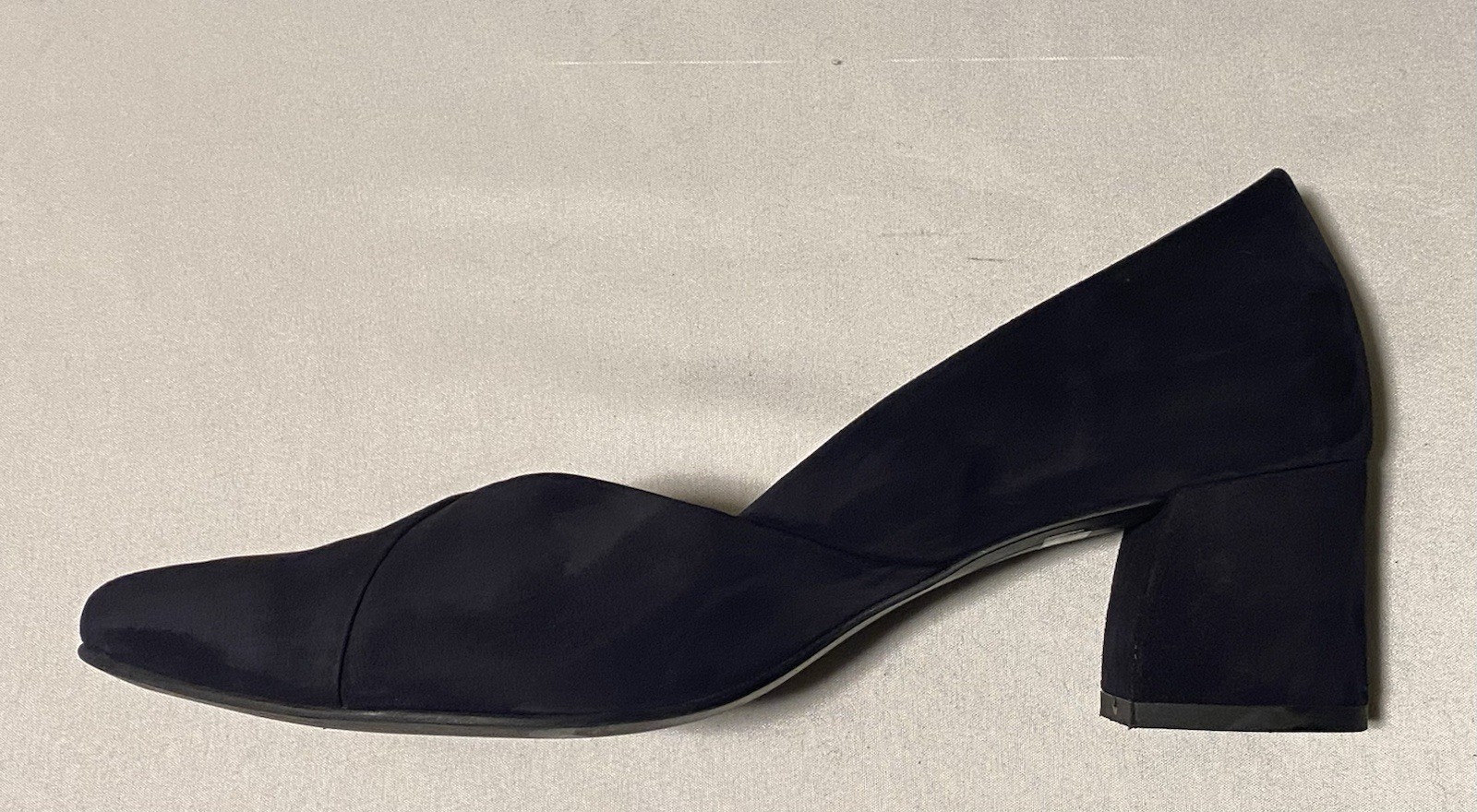 Paul Green Suede Navy Pointed Pumps BlockHeel Women Shoes UK6/US8.5 Made Austria