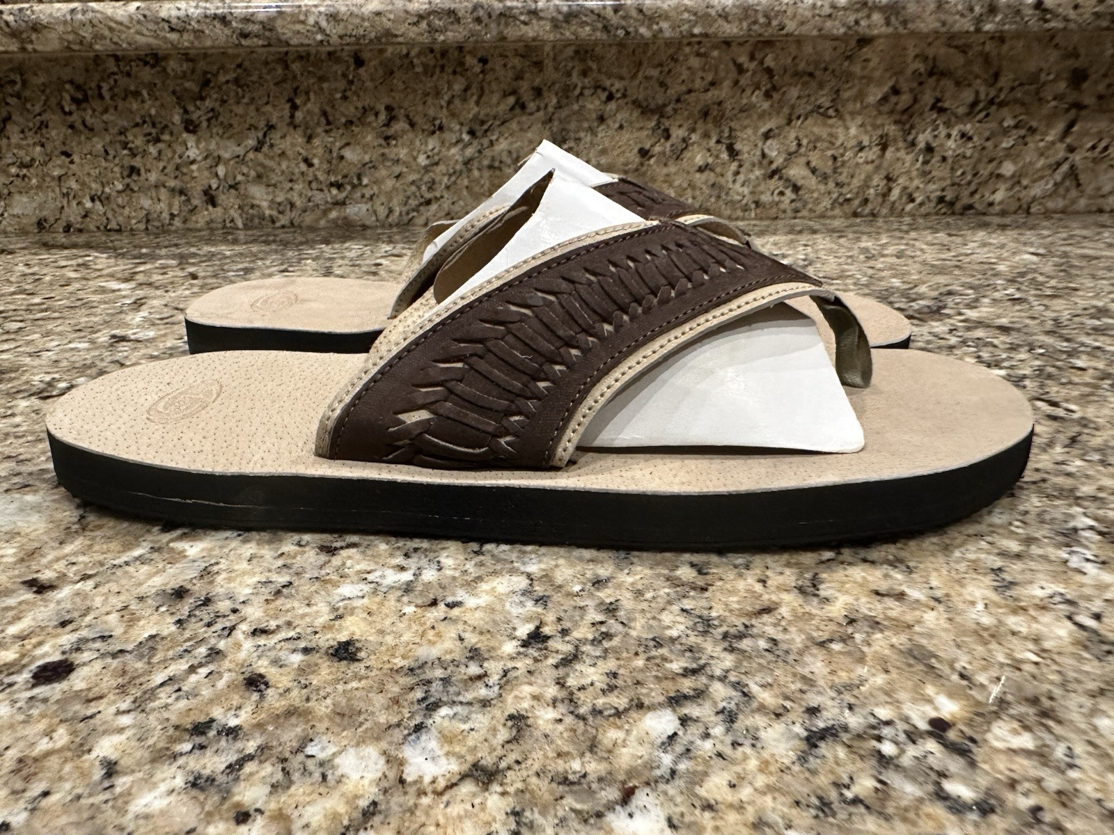 CHUBASCO Mexico HAND MADE FOOTWEAR SANDALS DARK BROWN / SAND Mens 12 Womens 14