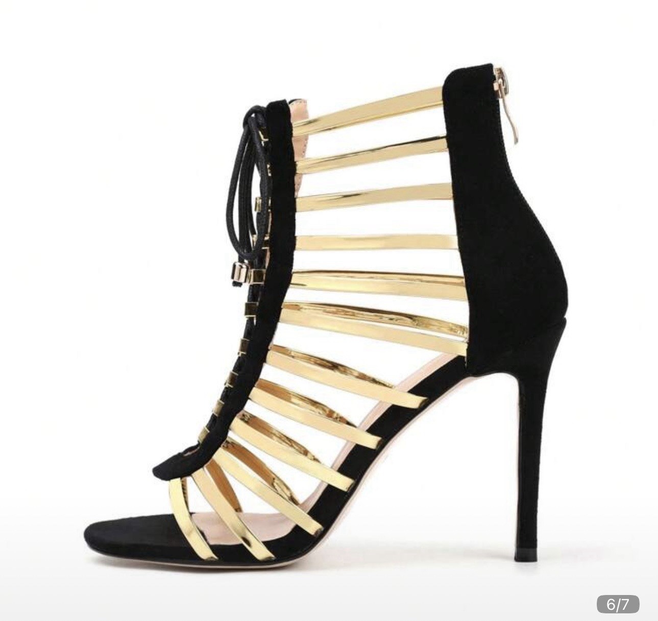 Women’s Tassel Lace-up Zipper Open Toe High Heels