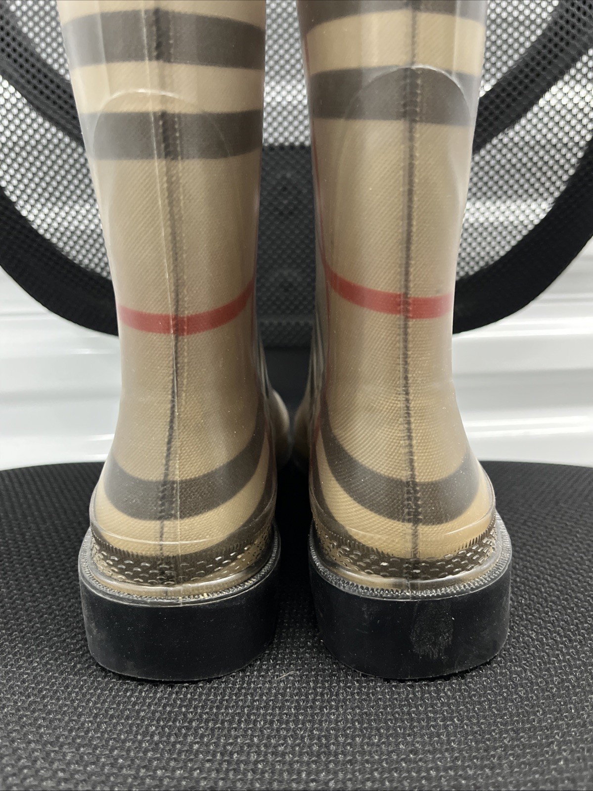 Burberry Nova Check Rubber Rain Boots (4 US, 37 EUR)