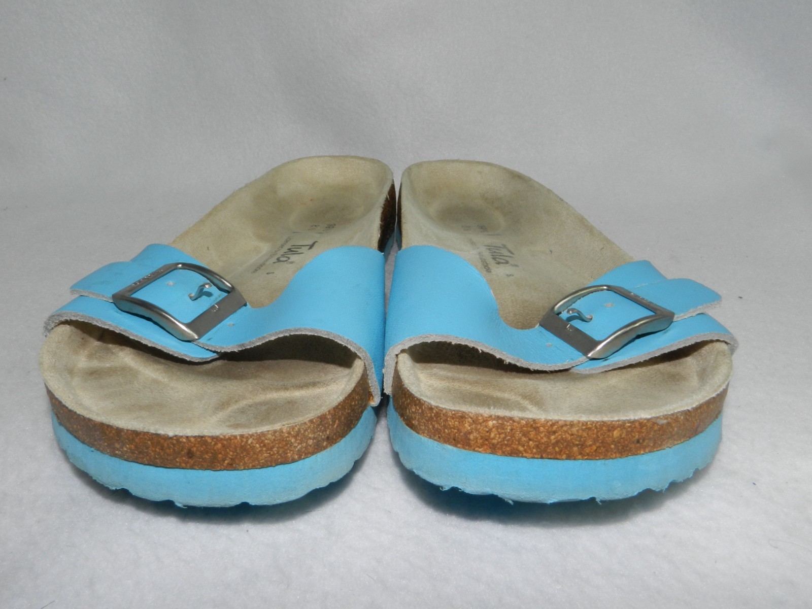 Tula By Birkenstock Cork Blue Slide Sandals Womens 8.5