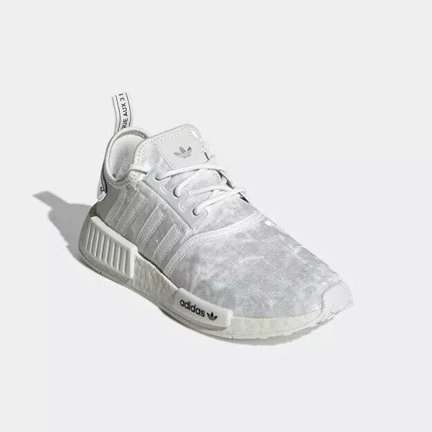 Adidas NMD_R1 Crystal White Silver Sneakers Retro GW5681 Womens Size