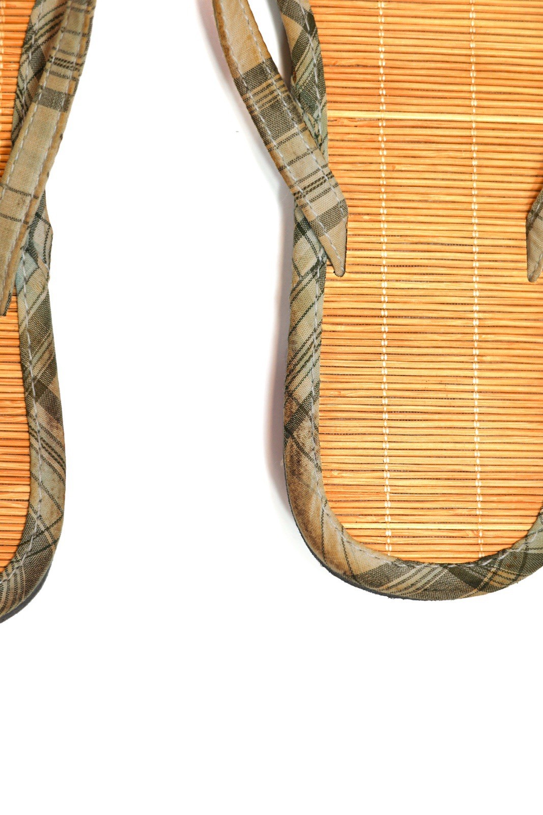 Plaid Bamboo Flip Flop Sandals Woven Thong Beach Casual Women’s Size 8