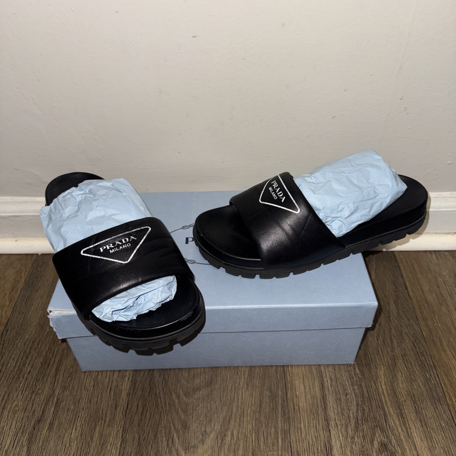 .Prada Slide Sandals Black Women’s Size EU37/US6.5