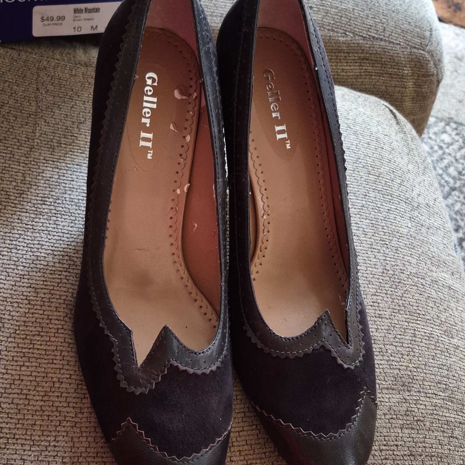 White Mountain Brown Suede Cone Heel Slip On Pointed Toe Pumps Women’s Size 10