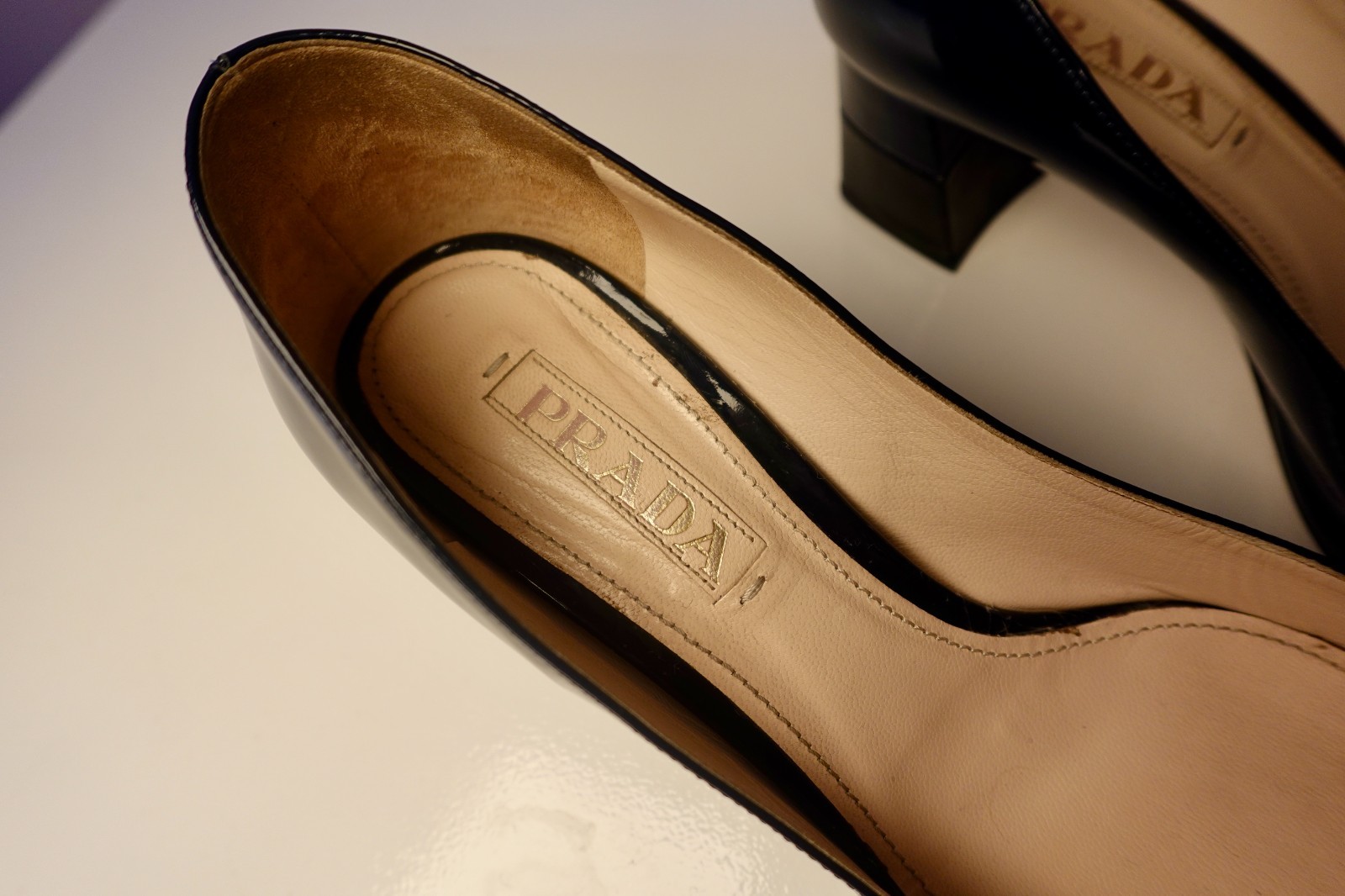 Authentic Vintage Prada Patent Leather color block Square Toe Size EU 37.5