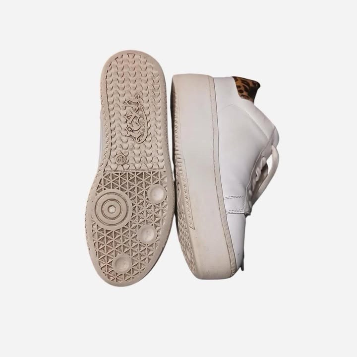 Chunky ASH White And Leopard Print Sneakers Y2K Shoes