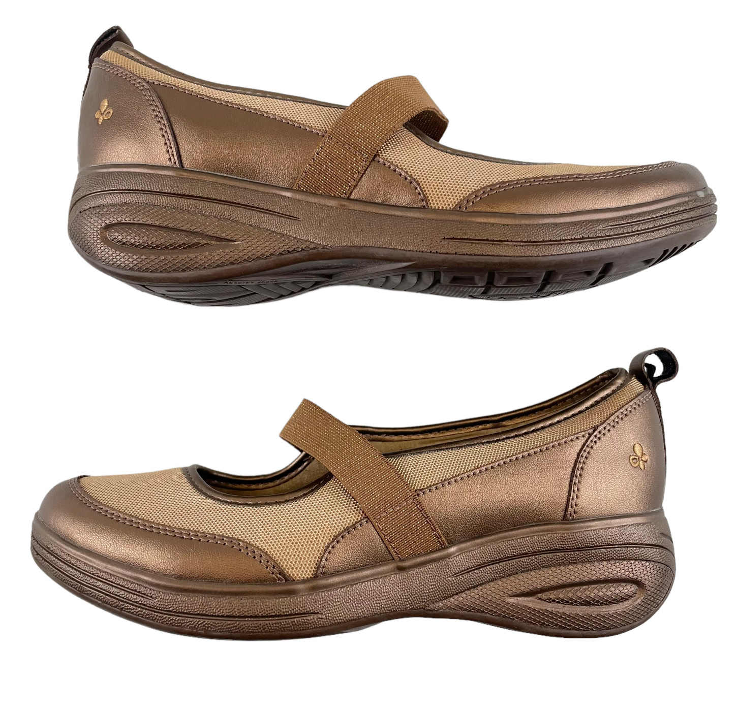 Grasshoppers Leather Mary Jane Slip On Shoes Womens 7.5M Gold