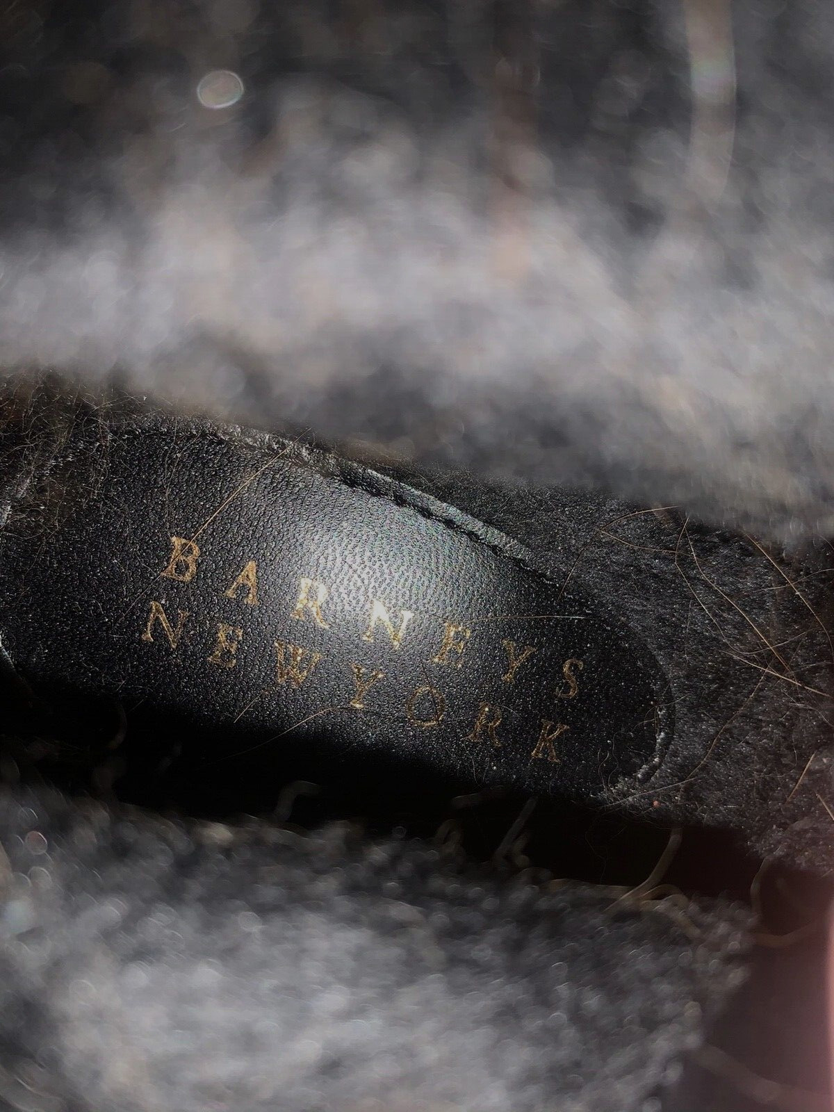 BARNEYS NEW YORK Womens Boots 8 7.5 HEIDI Hidden Wedge FOX FUR Leather SUEDE
