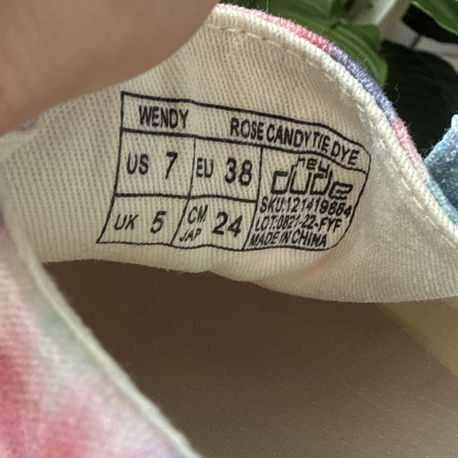 Hey Dude Wendy Rose Candy Tie Dye Canvas Loafer Women’s US 7 EU 38 UK 5