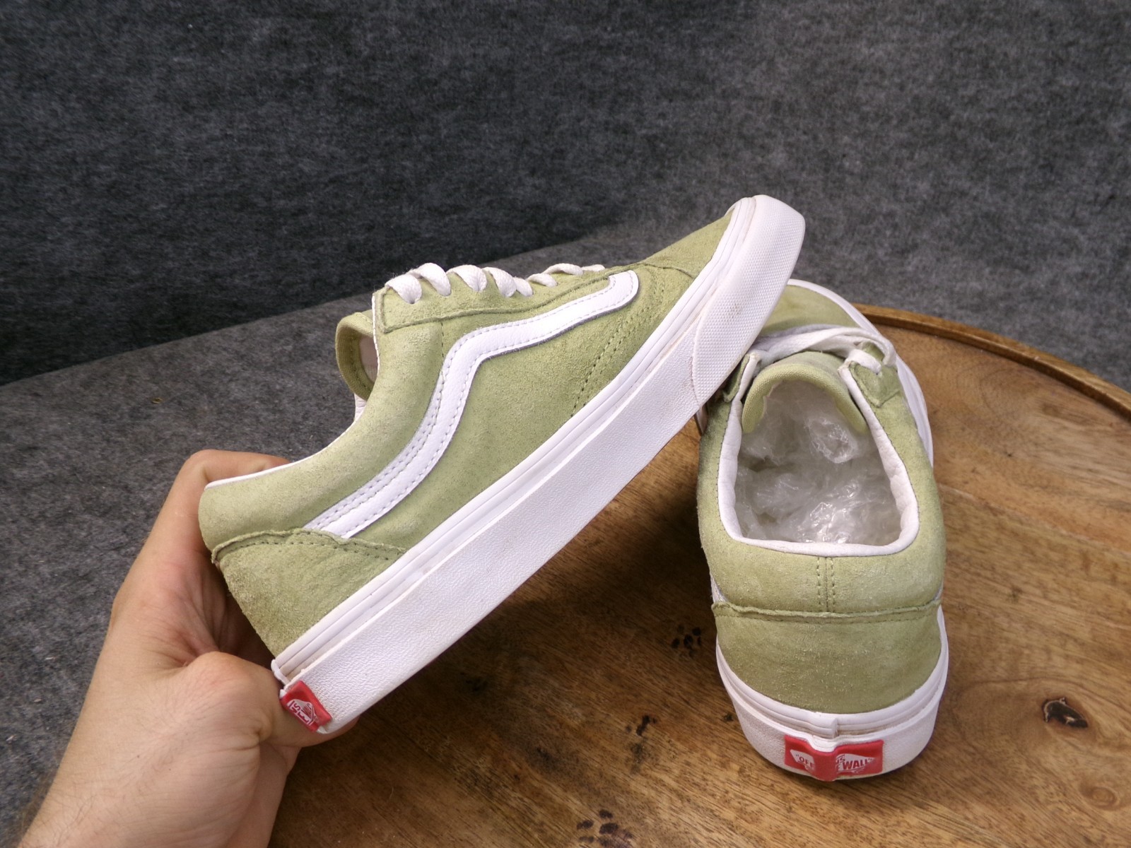 VANS Old Skool Pig Suede Winter Pear Green Skate Shoes Sneakers Women Size 8 US