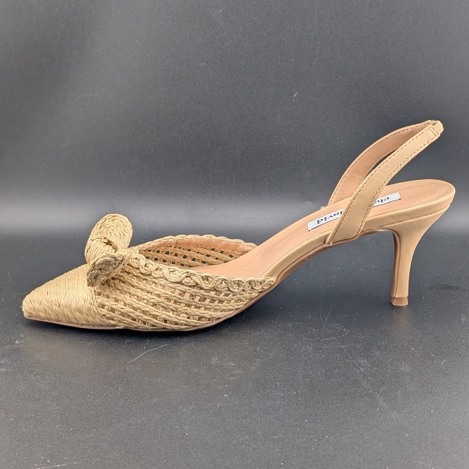 Charles David Allyson Raffia Slingback Pump Heel Shoes Size 8.5 NEW