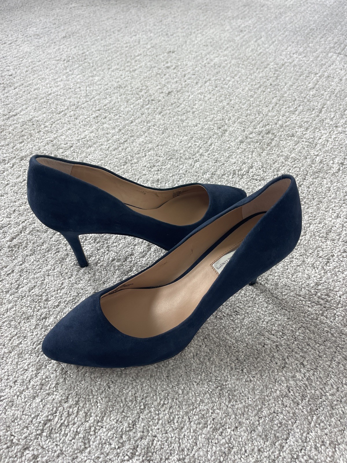 INC Women’s Zitah 5 Leather Pumps Dress Heels Blue 9.5 Medium (B M)