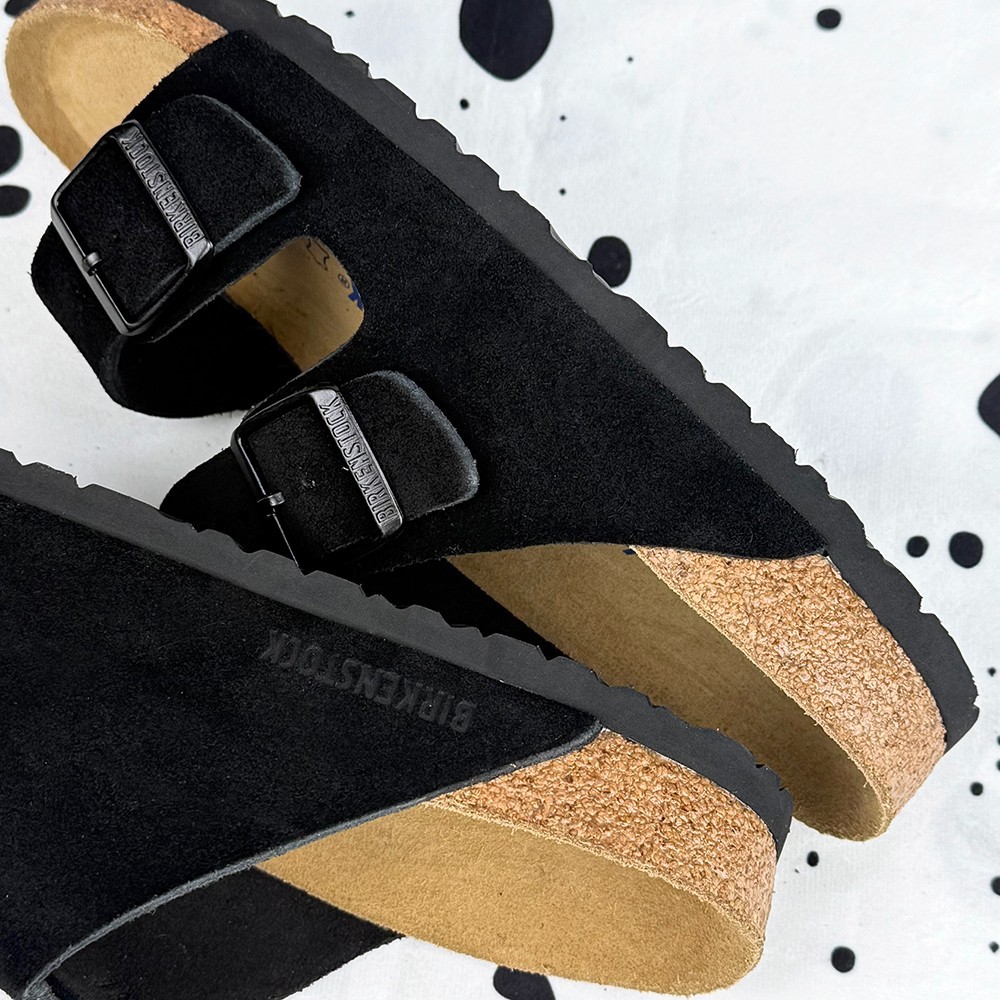 Birkenstock Arizona Narrow/Wide Black Suede Leather Unisex Sandals 37-45