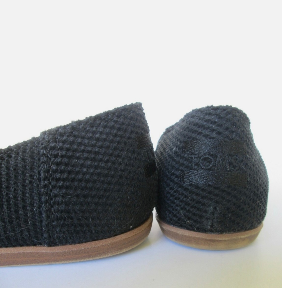 TOMS Womens Black Faux Suede Textile Slip On Pointy Toe Comfort Flats Shoes