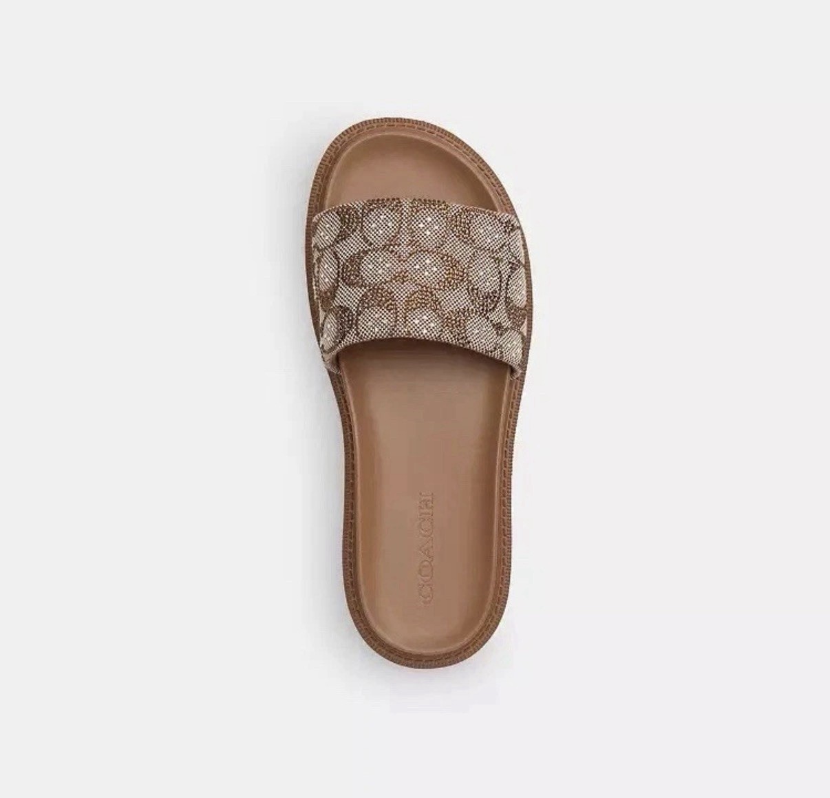 Size 7.5 – Coach Brynn Slide Sandal In Crystal Signature Jacquard CEF53