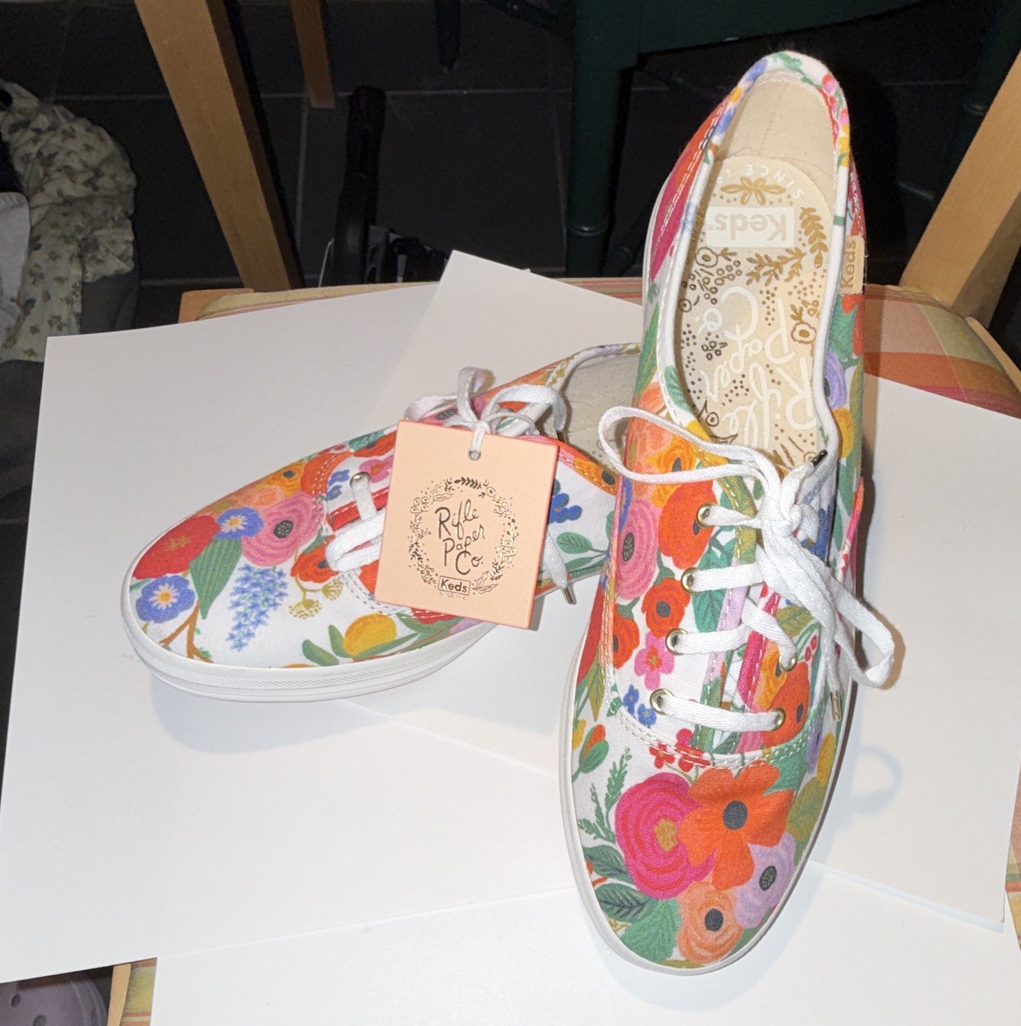 Keds x Rifle Paper Co Women’s Canvas Low Top Lace-Up Floral Sneakers WF60416