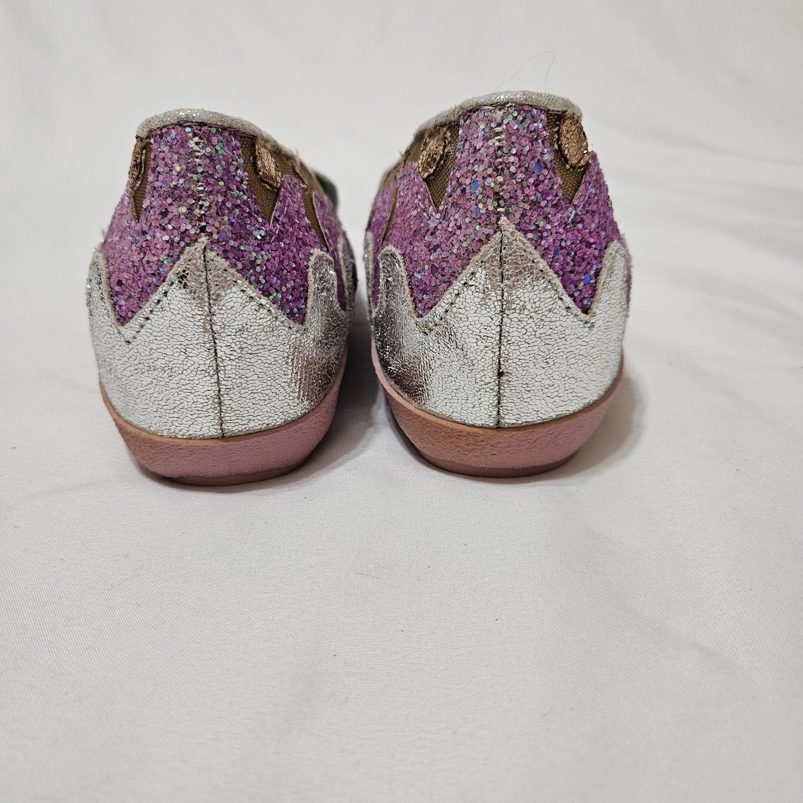Irregular Choice Sparkly Glitter Nautical Seashell Pearl Ballet Flats Size 37 EU