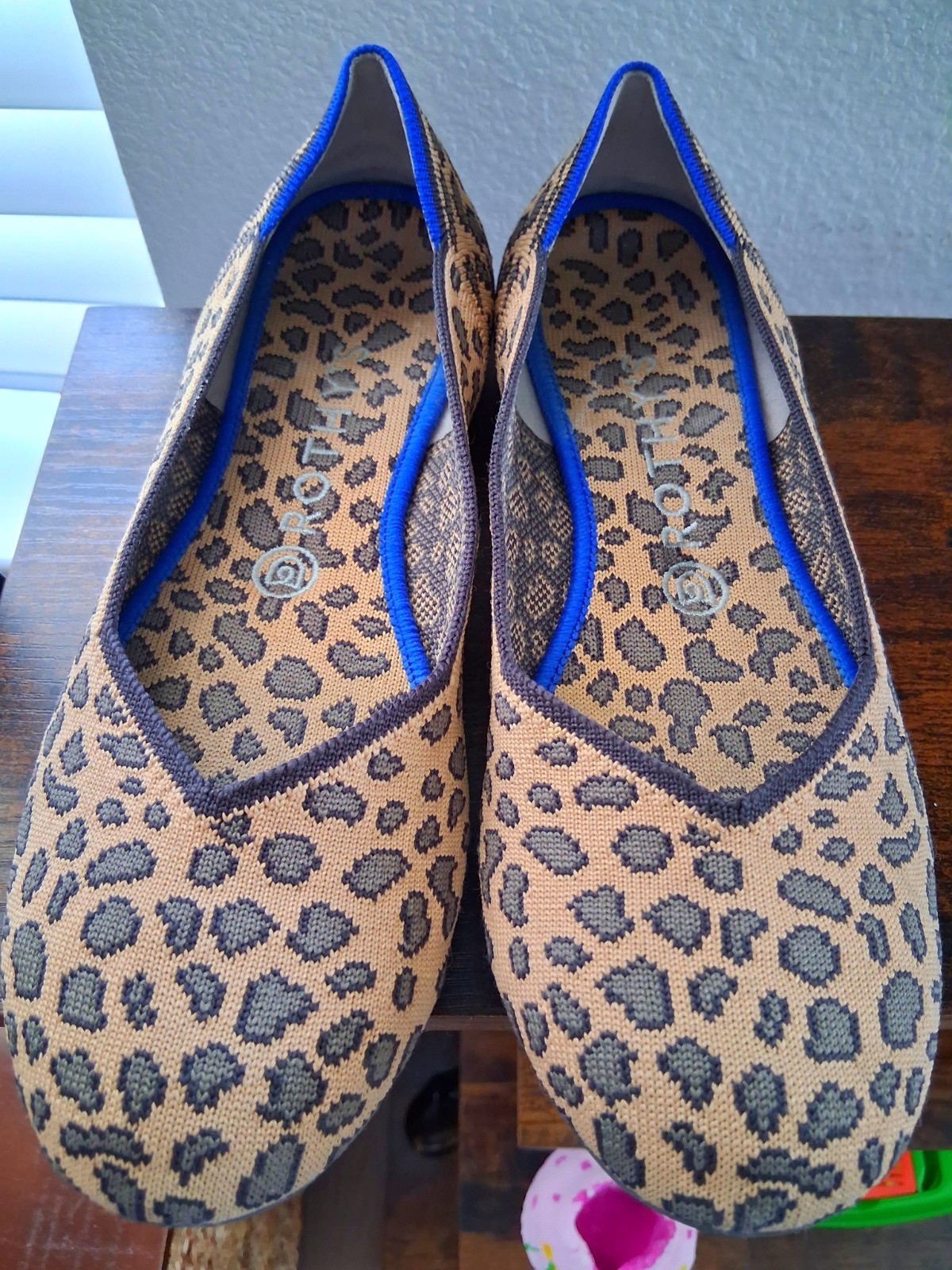 Eco friendly Rothy’s Women’s Leopard Animal Print Knit Slip-On Flats Size 7