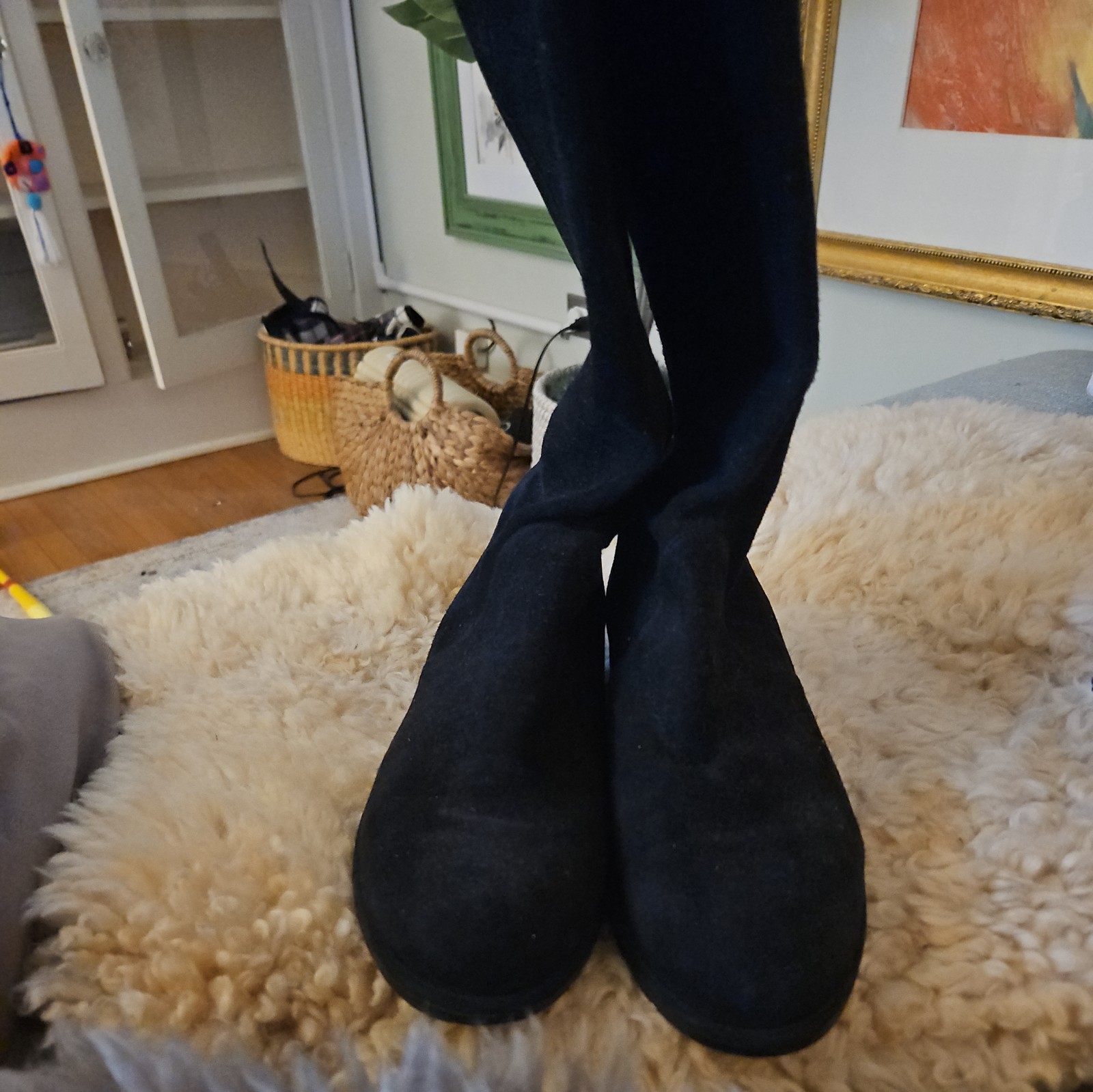Stuart Weizman Over The Knee Suede Boots- Black Size 11 Womens