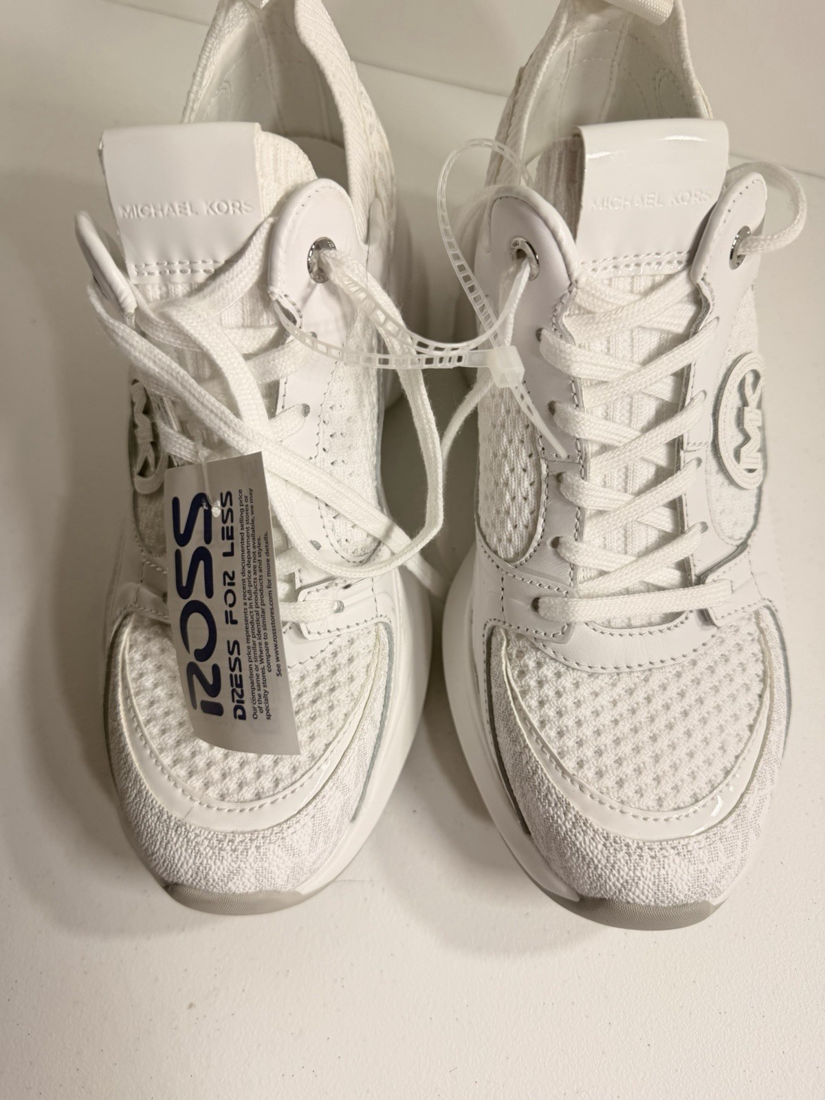 Michael Kors Zuma Knit Trainer Size 7 White MK Logo