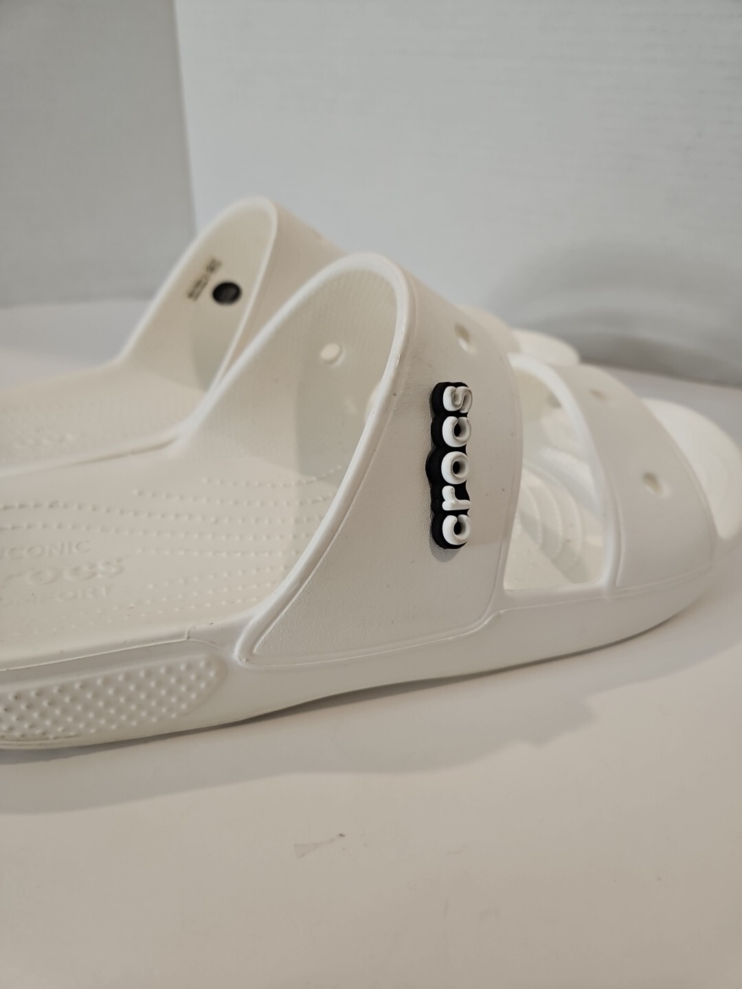 Crocs Unisex Classic Two Band Slide White Sandals Men’s 11 Pre-owned