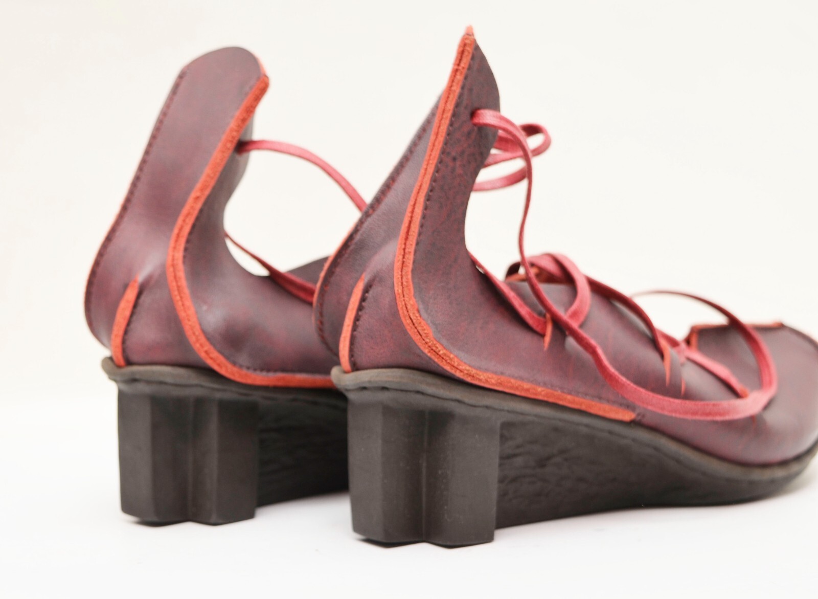 Trippen Blade f Handmade in Germany Red Waw Leather Wedge Court Shoe – Sz 35