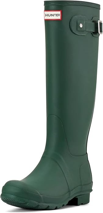 HUNTER WOMEN’S ORIGINAL TALL RAIN BOOT – SIZE: WOMEN 9 (AU/UK W7) – GREEN