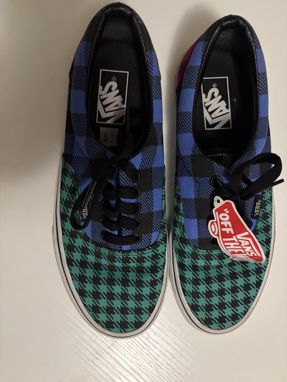 Vans Authentic Blue Green Plaid Checkerboard Sneakers Men’s 7 Women’s 8.5 Shoes