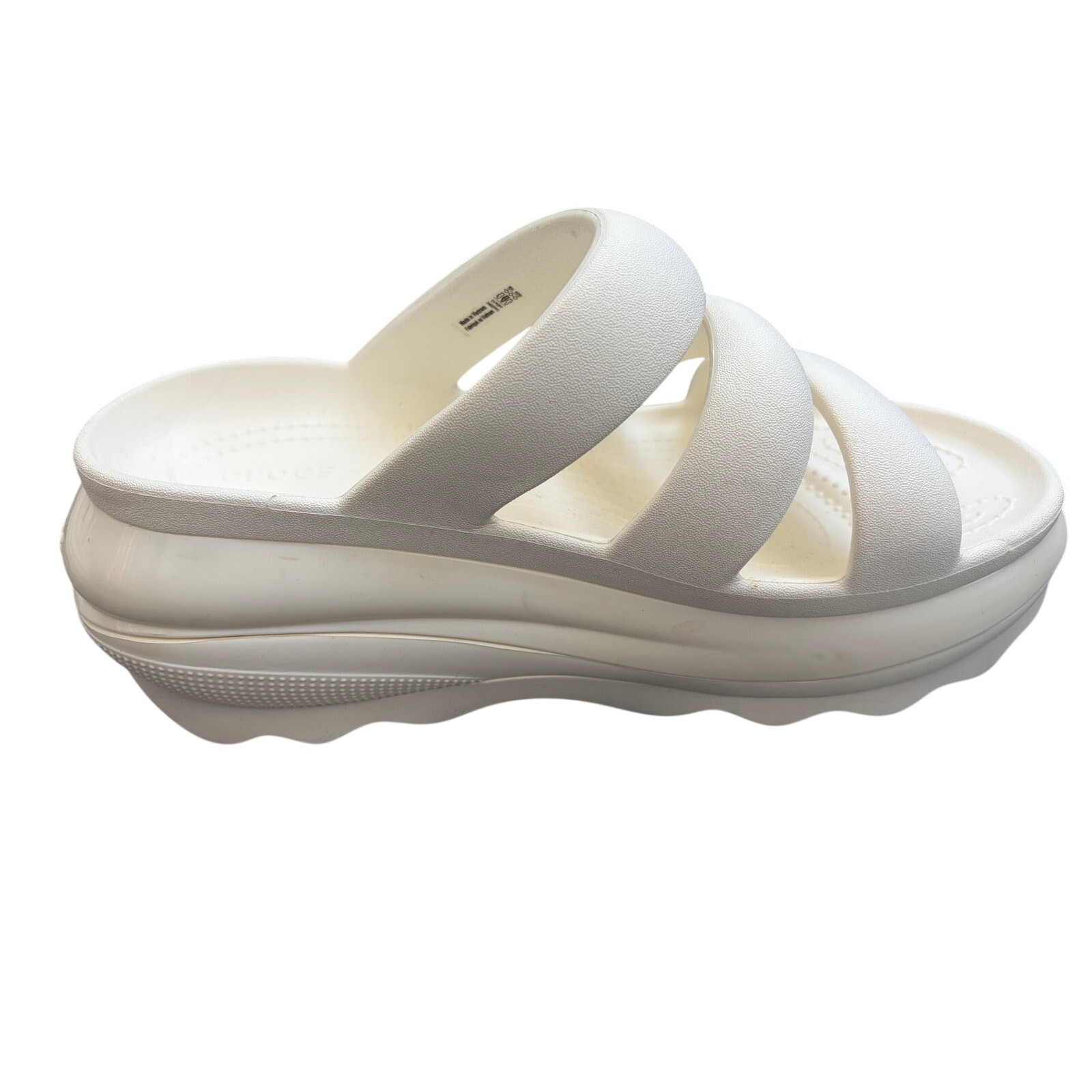 Crocs White Mega Crush Triple Strap Sandal Women’s Sz 10
