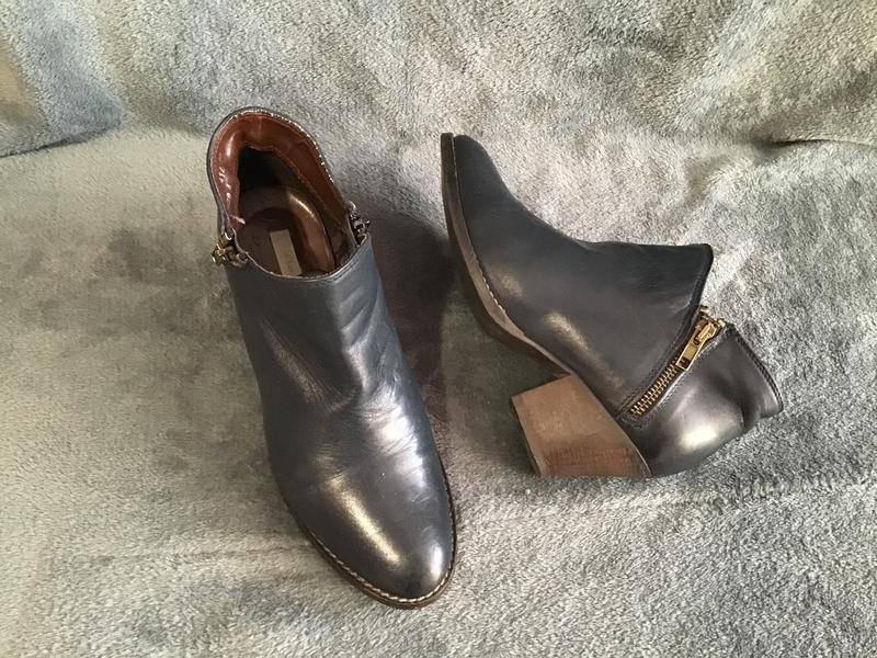 women white stuff ankle boots navy leather 36