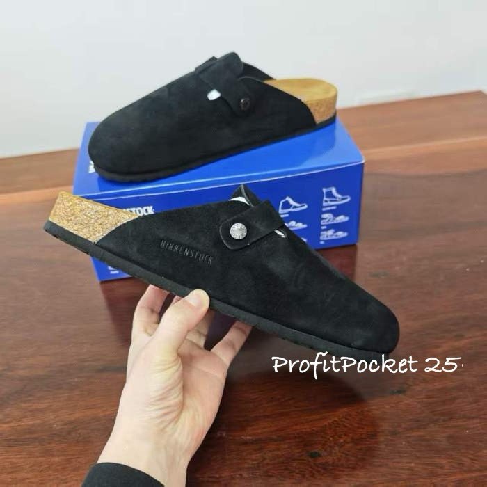 Birkenstock Boston Black suede Size 36 EU Regular/Wide Fit