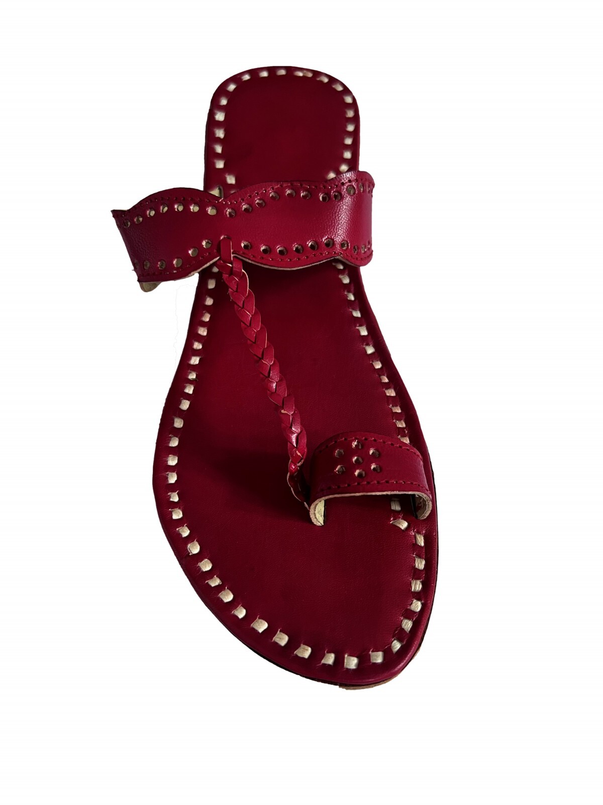 Womens Genuine Red Leather Daily Wear Casual Dress Sandals Slippers Girls Shoe